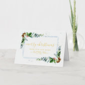 gouden script Vrolijke kerst bewegende aankondigin Folie Feestdagenkaart (Voorkant)