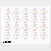 Gouden script waterverf floral kerst sticker (Vel)