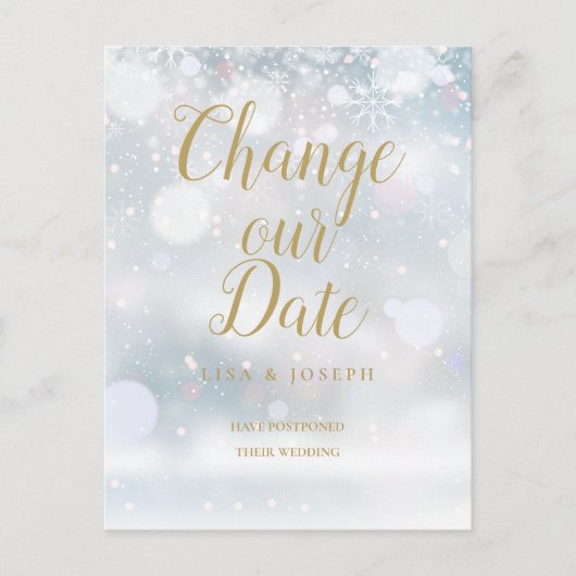 Gouden Script Wijziging van de Datum Uitgestelde W Briefkaart (Voorkant)