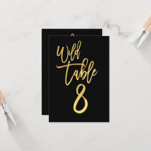Gouden Script Wilde Verjaardagsfeest Tafel Nummer Kaart