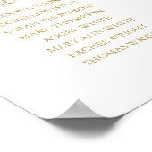 Gouden script zitplaatskaart tafelnummer bord poster (Hoek)
