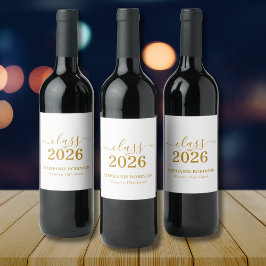 Gouden Scriptie Afstudeerfeest Klas van 2026 Wijn Etiket
