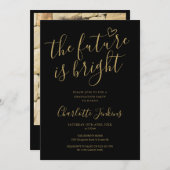 Gouden Scriptie Foto Verjaardagsfeest Kaart (Voorkant / Achterkant)