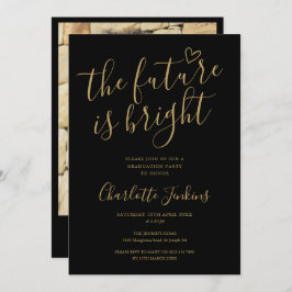 Gouden Scriptie Foto Verjaardagsfeest Kaart