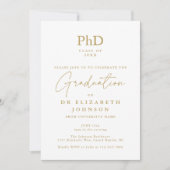 Gouden Scriptie PhD Graad Foto Afstudeerfeest Kaart (Voorkant)