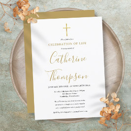 Gouden Scriptie Viering van het Leven Funeral Kaart