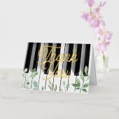 gouden scriptmuziek Dank u Folie Wenskaart (Orchidee)