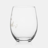 Gouden scriptnaam moet mijn bruidsmeisje aanvraag wijnglas zonder voet (Links)