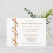 Gouden Scroll Bar Afstudeer Uitnodigingen (Staand voorkant)