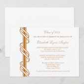 Gouden Scroll Bar Afstudeer Uitnodigingen (Voorkant / Achterkant)