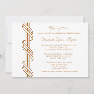 Gouden Scroll Bar Afstudeer Uitnodigingen