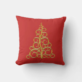 Gouden Scroll Kerstboom Kussen