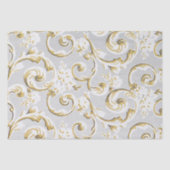 Gouden Scroll Swirl Grijs  Patroon Decoupage Tissuepapier (Voorkant)