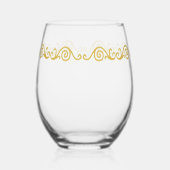 Gouden scrollwork wijnglas zonder voet (Achterkant)