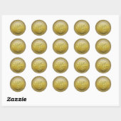 Gouden Seal Glitter Look Monogram Initialen Ronde Sticker (Vel)