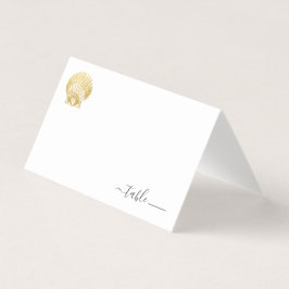 Gouden Seashell Place Card met Beach Donation Gedi Visitekaartje