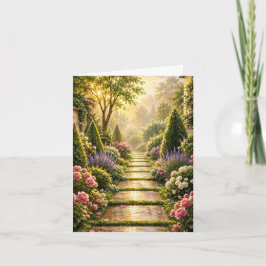 Gouden Secretetuin Pad Bloemrijke Wenskaart Kaart