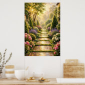 Gouden Secretetuin Pad Olie Schilderij Poster (Keuken)
