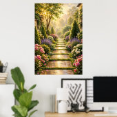 Gouden Secretetuin Pad Olie Schilderij Poster (Thuiskantoor)