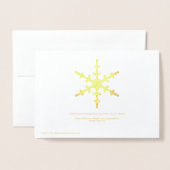Gouden Seizoen Greetings Script Snowflakes Folie Kaarten (Met envelop)