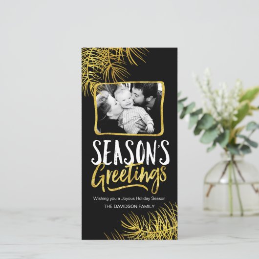 Gouden Seizoen Groeten Foto Kaart (Staand voorkant)