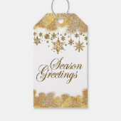 Gouden Seizoen Groeten Kerstmis Cadeaulabel (Voorkant)