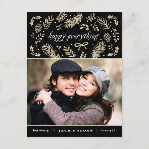 Gouden seizoensdetails vakantie ansichtkaart feestdagenkaart