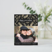 Gouden Seizoensdetails Vakantie Ansichtkaart Feestdagenkaart (Staand voorkant)