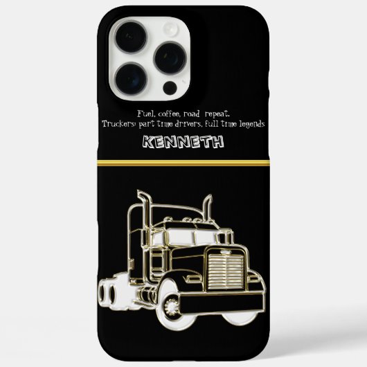 Gouden Semi-Truck Design Illustratie Case-Mate iPhone Case (Achterkant)