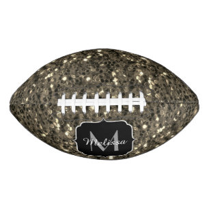 Gouden sepia fonkelt faux glitter Monogram American Football