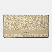 Gouden sepia glitter fonkelt Monogram Bureaumat (Voorkant)