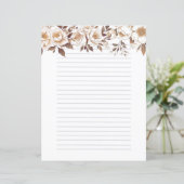Gouden Sepia Rozen gevoerd briefpapier (Staand voorkant)