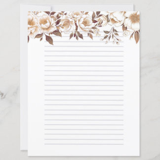 Gouden Sepia Rozen gevoerd briefpapier