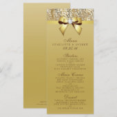 Gouden Sequin Bow Bruiloft Collectie Menu (Voorkant / Achterkant)
