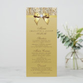 Gouden Sequin Bow Bruiloft Collectie Menu (Staand voorkant)