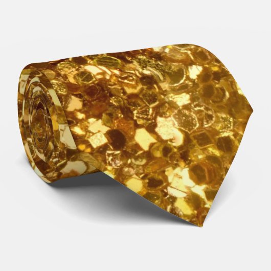 Gouden sequin look stropdas (Opgerold)