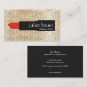 Gouden Sequin Make-up Artiest Lipstick Logo Beauty Visitekaartje (Voorkant / Achterkant)