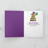 Gouden Sequin Mardi Gras Mask Verjaardag Kaart (Binnen)