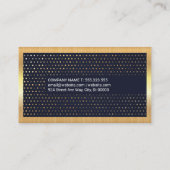 Gouden Sequin Patroon | Gouden metalen rand Visitekaartje (Achterkant)