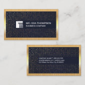 Gouden Sequin Patroon | Gouden metalen rand Visitekaartje (Voorkant / Achterkant)