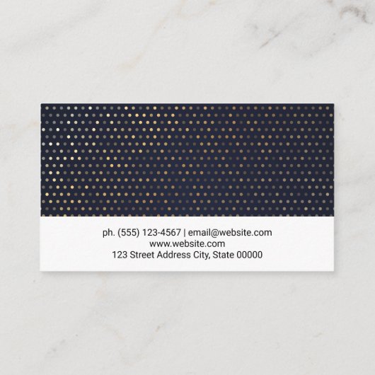 Gouden Sequin Patroon Visitekaartje (Achterkant)