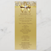 Gouden Sequins Diamond Bow Trouwprogramma Programmakaart (Voorkant)