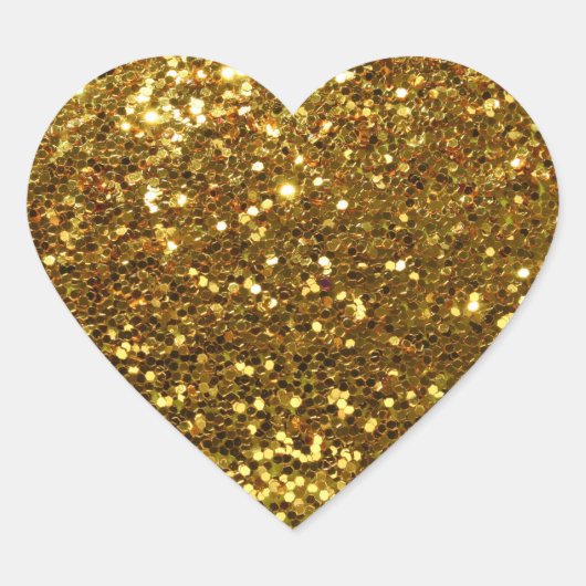 Gouden Sequins Glitz Hart Vorm Envelop Afdichtinge Hart Sticker (Voorkant)