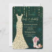 Gouden Sequins Jurk, Laarzen Bloemen Groen Kaart (Voorkant)