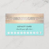 Gouden Sequins Turquoise Loyaliteit 10 Punch Spa S Klantenkaartje (Voorkant)