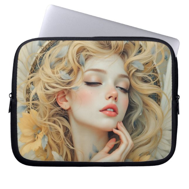 Gouden Seraf – Engel van Licht en Genade Laptop Sleeve (Voorkant)