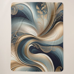 Gouden Serenade - Tweekleurig & Goud Abstract Bloe Sherpa Deken