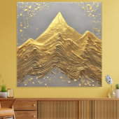 Gouden Sereniteit Canvas Afdruk (Insitu (Woonkamer))