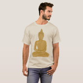 Gouden Sereniteit – Meditatieve Boeddha kunst T-shirt (Voorkant volledig)