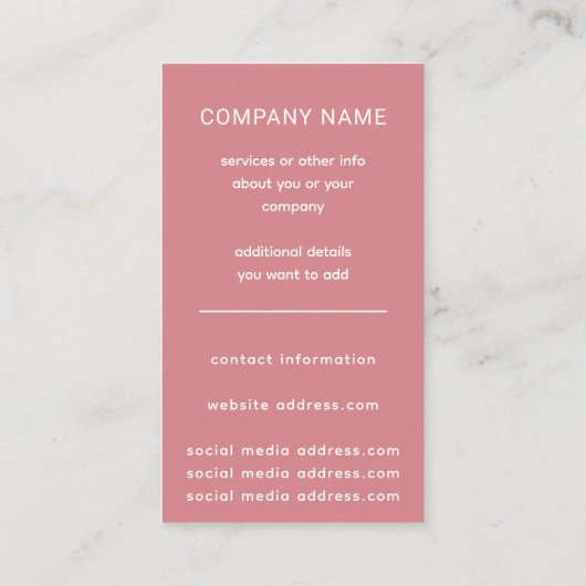 Gouden Sereniteit Visitekaartje (Achterkant)